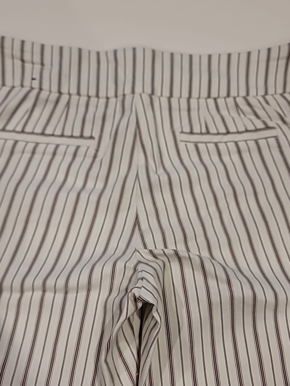 Soho Apparel White and Brown Vertical Stripe Cropped Pants - Picture 9 of 10